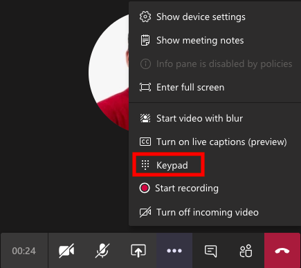 Keypad button in Teams Meeting - Microsoft Tech Community ...