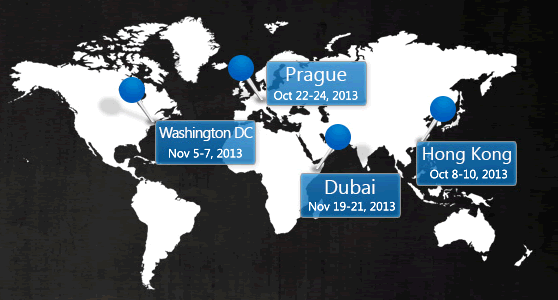 Map: Exchange Ignite Summits in Washington D.C., Prague, Dubai and Hong Kong