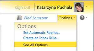 Screenshot: OWA | See All Options