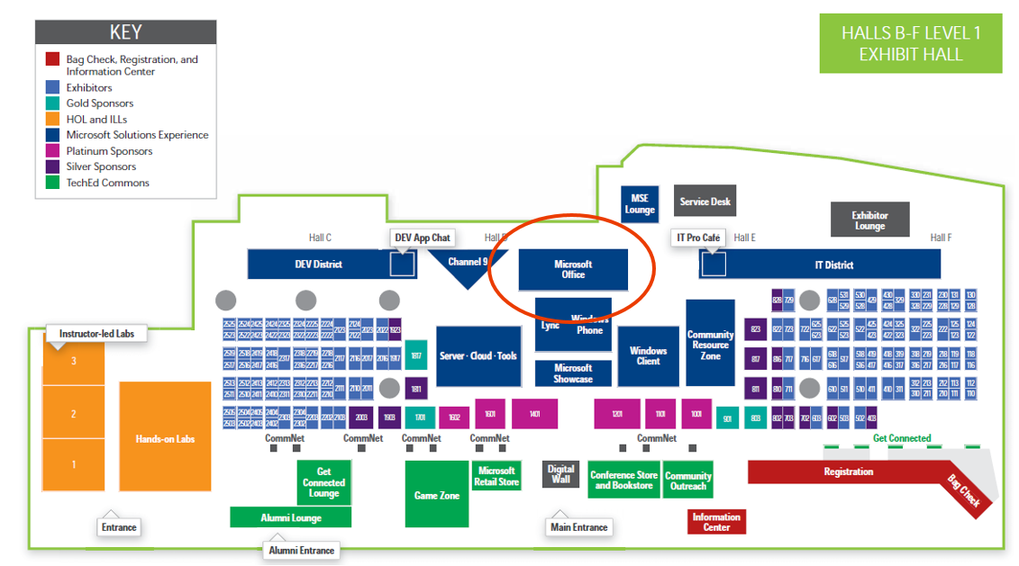Microsoft TechEd 2013 TLC Floor map