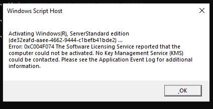 Server 2019 Volume licensing activation key not working - Microsoft Tech  Community