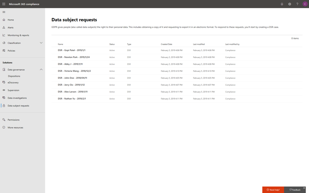 M365 Compliance Center - DSR.png