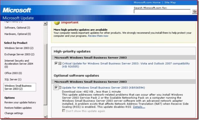 New SBS 2003 Updates released through Microsoft Update and WSUS - Microsoft  Community Hub
