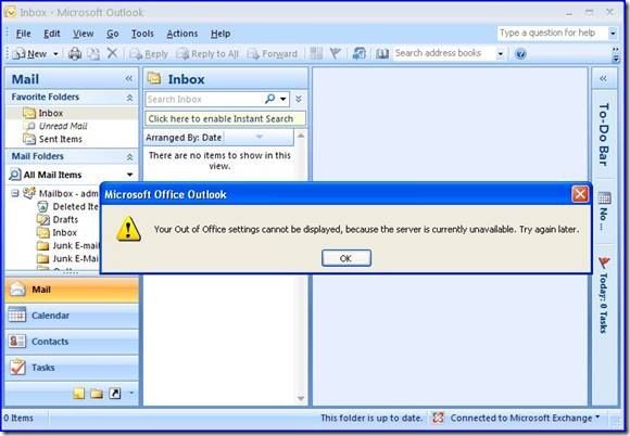 Outlook 2007 Out of Office Feature May Be Out of Office - Microsoft  Community Hub