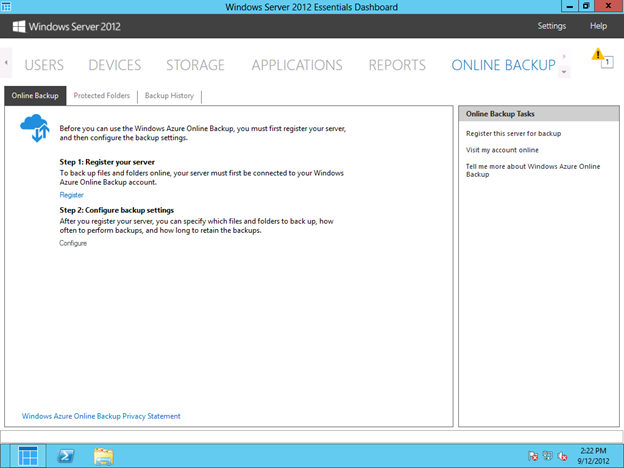 Windows Azure Online Backup and Windows Server 2012 Essentials - Microsoft  Tech Community
