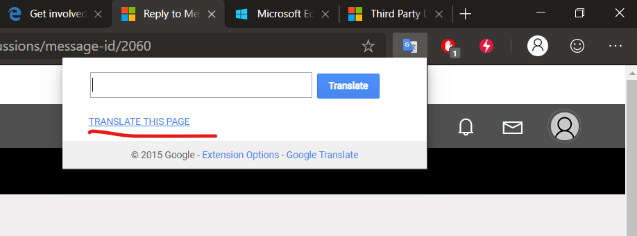I want google translate on Edge dev browser - Microsoft Tech Community