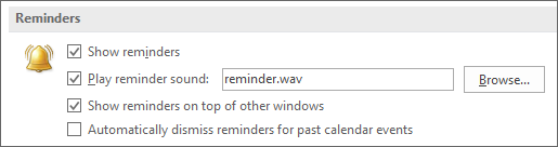 Option to show reminders on top of other windows