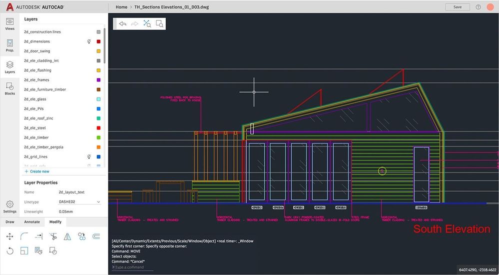 The DWG file opens from SharePoint or OneDrive into the AutoCAD web app (web.autocad.com).