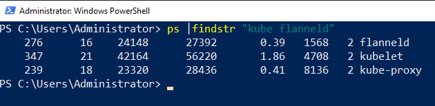 Typical Kubernetes processes running