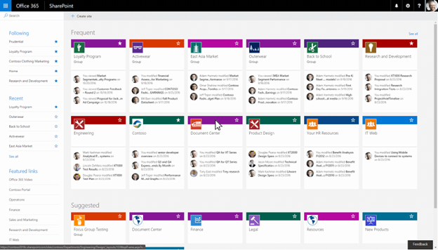 Create Office 365 Group-connected team sites from SharePoint home