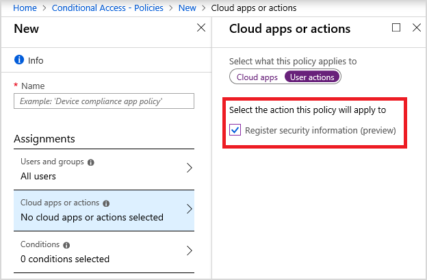 Conditional access for the Azure AD combined MFA and password reset  registration experience - Microsoft Community Hub