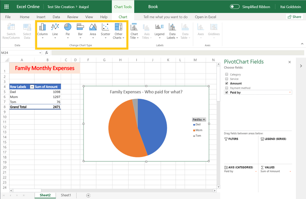 Insert PivotChart is available in Excel for the web - Microsoft Community  Hub