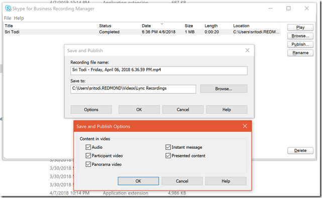 Skype for Business Recording Manager Fails to Publish Video - Microsoft  Community Hub