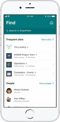 One touch access to your home site from anywhere in the SharePoint mobile app