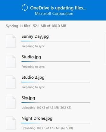 The OneDrive sync client will only synchronize the changes that you make to your files. Note the number in parenthesis represents the actual amount of the file that is being synced - not the whole file.