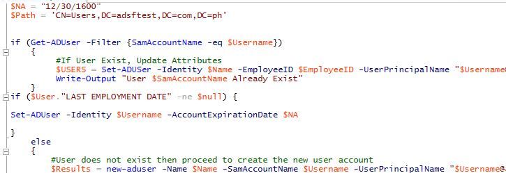 Account Expiration Default Value for "Never" - Microsoft Community Hub