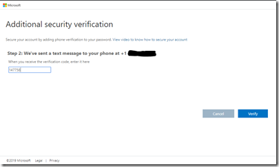 Request for security verification code
