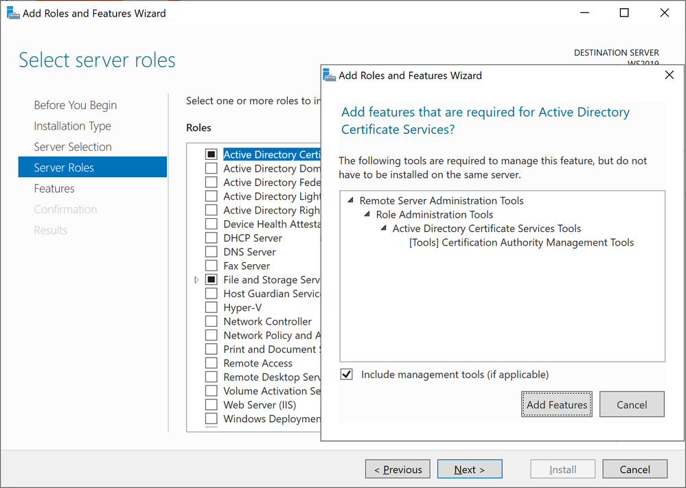 Adding Active Directory Certificate Services