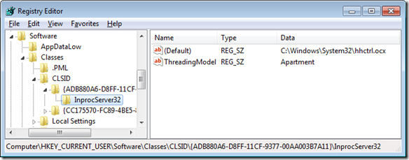 After importing "override" in HKCU