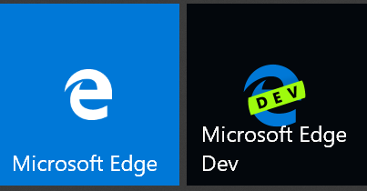 A comparison between Edge and Edge Chromium in start menu