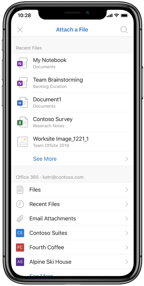 New files experience in Outlook mobile