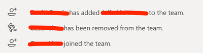 Teams notification of member change