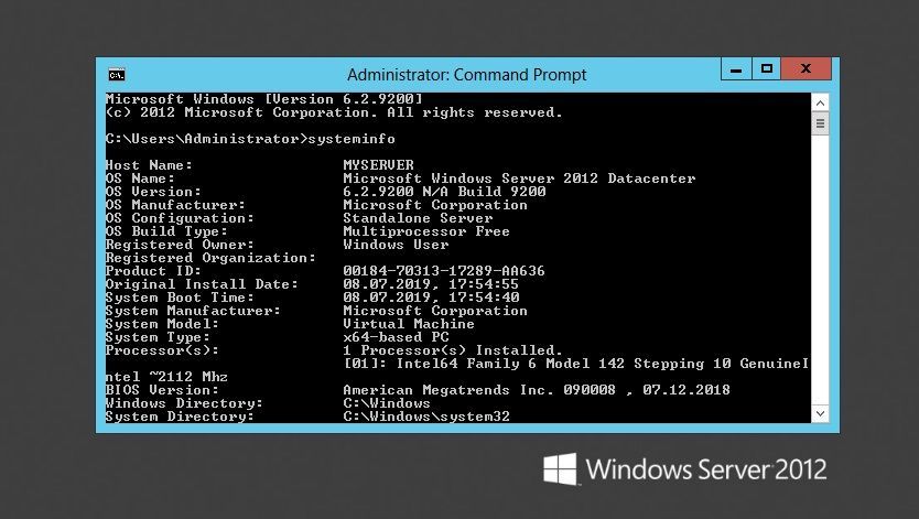 Windows Server 2012 Systeminfo