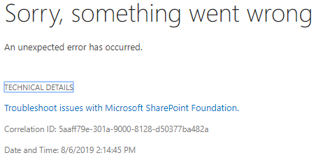 Sharepoint error