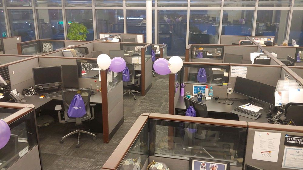 We decorated our Champions' Desk with balloons.  Everyone got a swag bag on their chair