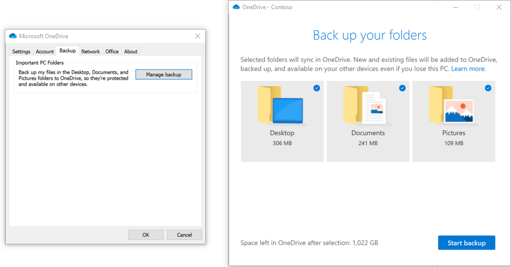 With Known folder move you can back up your important Windows folders like Desktop, Documents and Pictures.