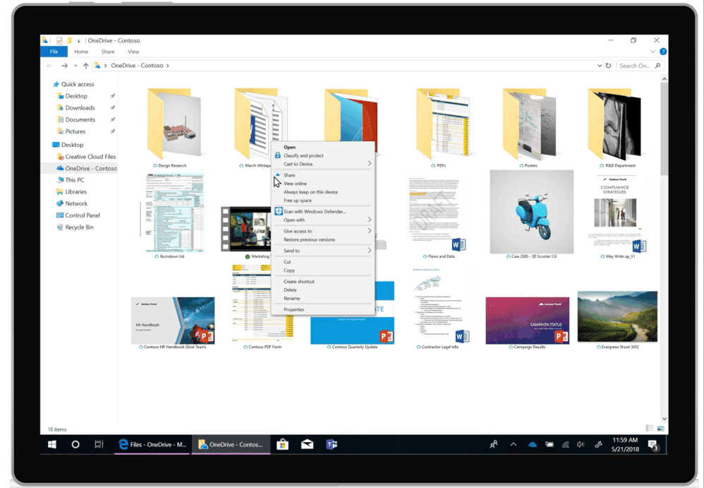 With OneDrive you can easily sync files to your desktop.