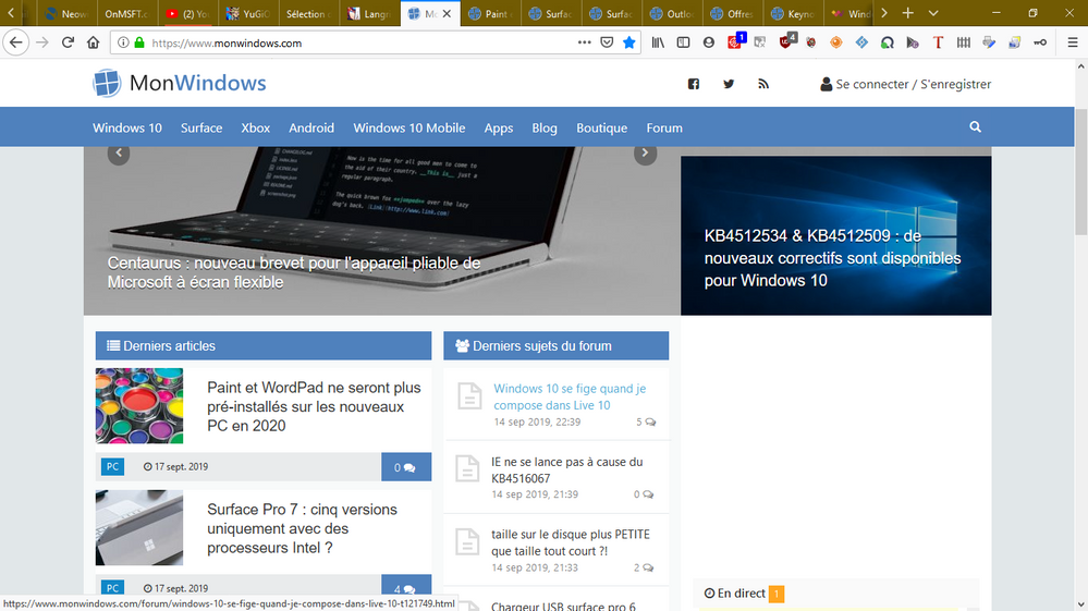 Mon Windows _ la communauté Windows 10, Surface, Mobile, Xbox et Microsoft francophone - Mozilla Firefox 17_09_2019 13_09_47.png