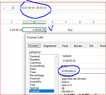 Convert custom date format <day> <hour>:<minute>:<second> to something  workable in excel? - Microsoft Community Hub