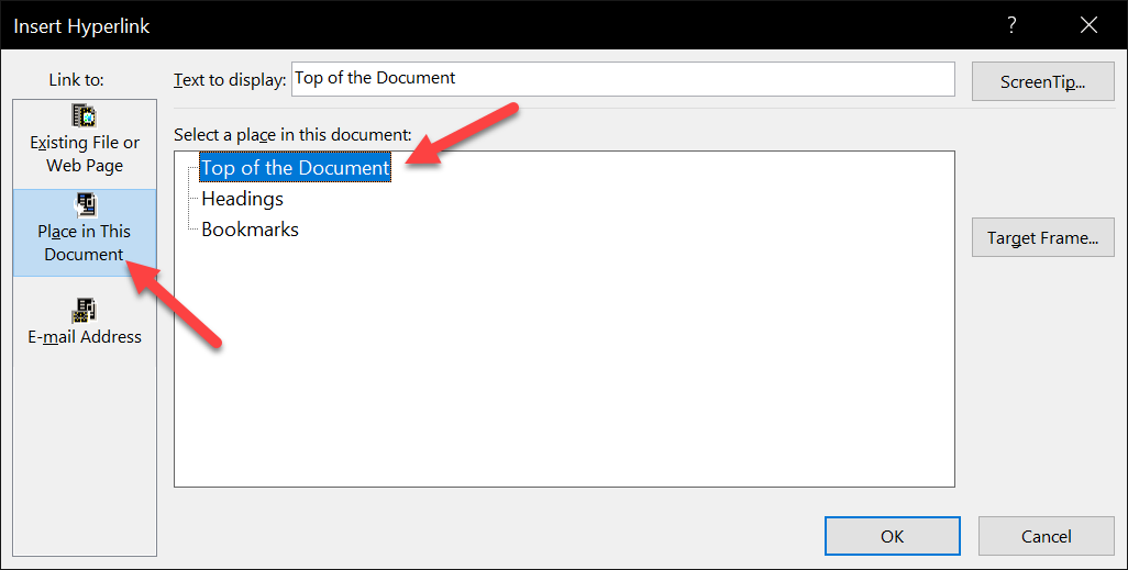 How to add a to Top of Document' link to each page of a Word doc - Microsoft Community Hub