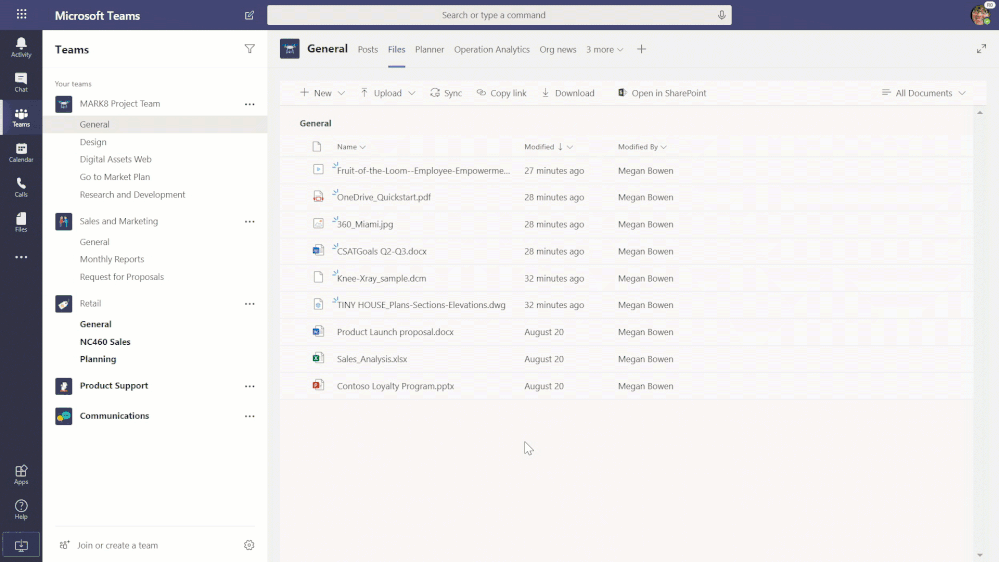 Powerful file experiences inside of Microsoft Teams, powered by SharePoint.