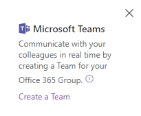 Create a Microsoft Team for an existing group-connected SharePoint team site.