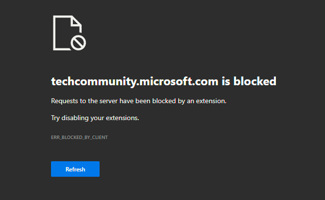 Open in new tab met with (website) is blocked by an extention. - Microsoft  Community Hub