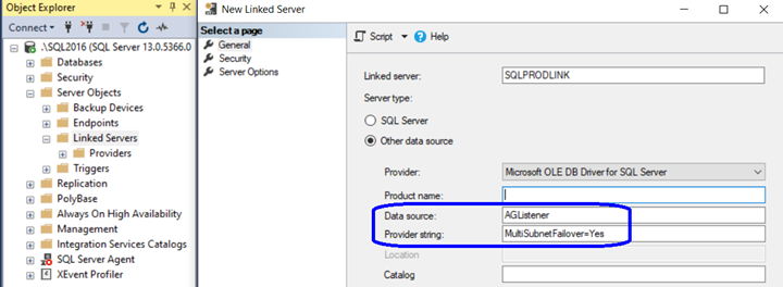 proza gereedschap de begeleiding Establishing Linked Server to SQL Server using MSOLEDB Driver - Microsoft  Community Hub