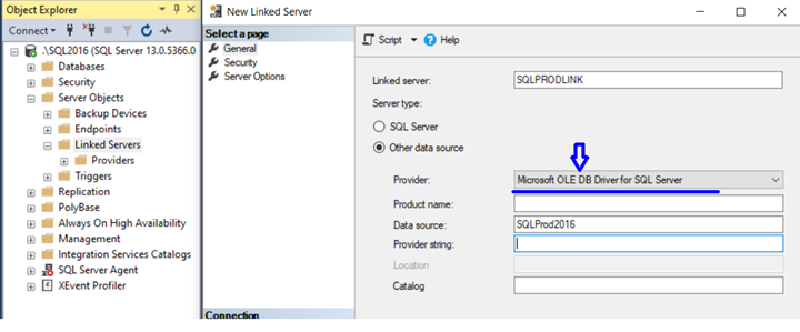 Establishing Linked Server to SQL Server using MSOLEDB Driver - Microsoft  Community Hub