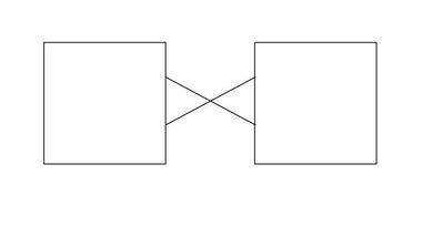 visio diagram with 2 boxes with straight connectors