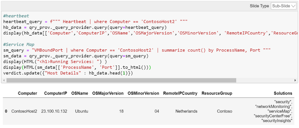 Collecting and displaying host data