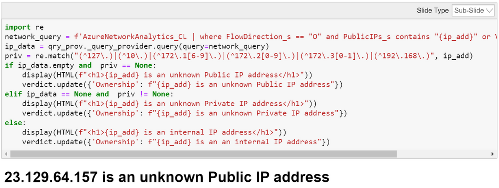 Providing details on an IP address