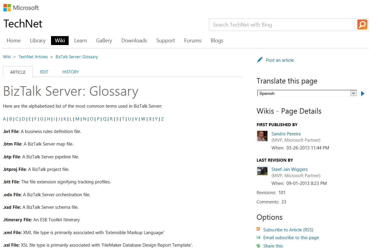 TNWiki Article Spotlight - BizTalk Server: Glossary - Microsoft Tech  Community