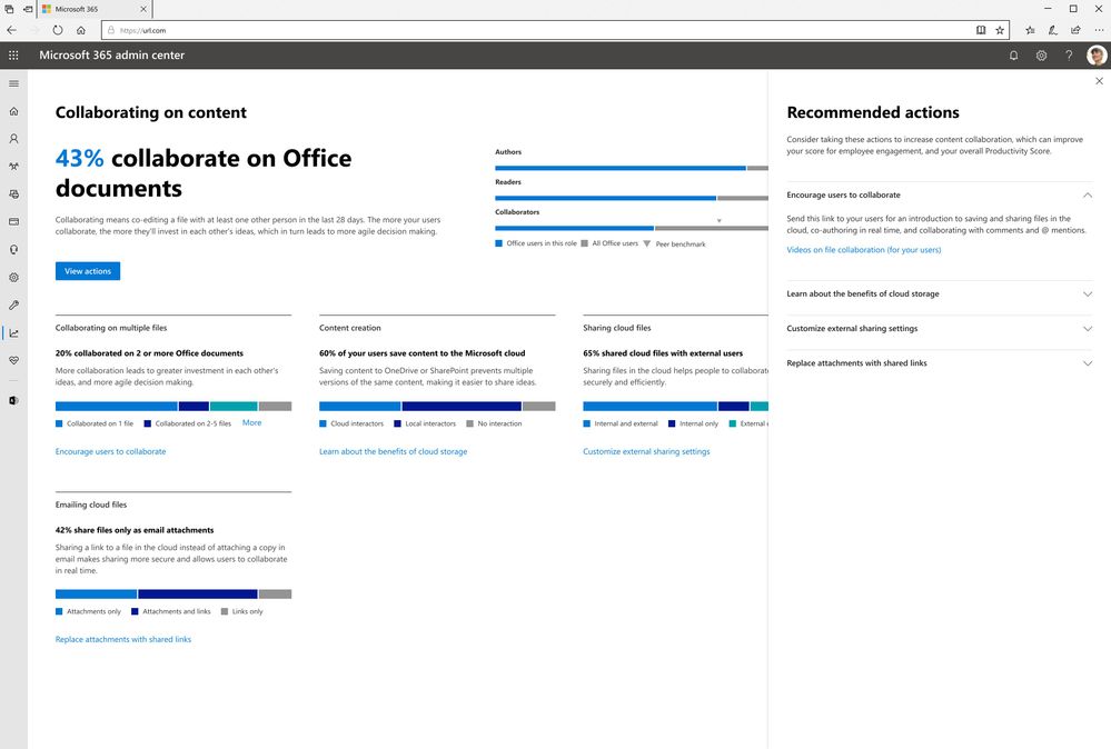 Recommended actions for collaborating on content area