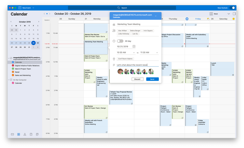 The new Outlook for Mac Calendar and quick event compose pane