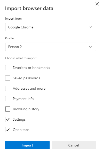 Importing Tabs and Settings from Chrome - Microsoft Community Hub