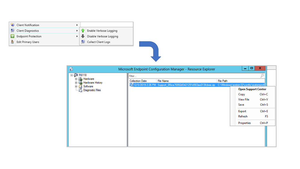 Collect client logs in Configuration Manager Technical Preview 1912 -  Microsoft Community Hub