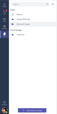 Files - "+ Add cloud storage" button