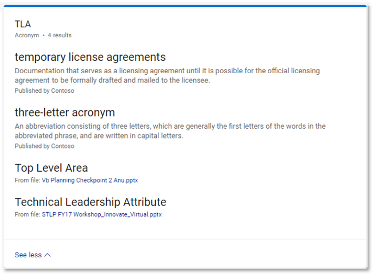 Introducing Acronym Answers In Microsoft Search Microsoft Tech Community
