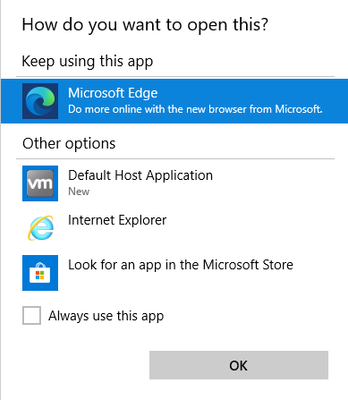 Windows 10 Default App Chooser